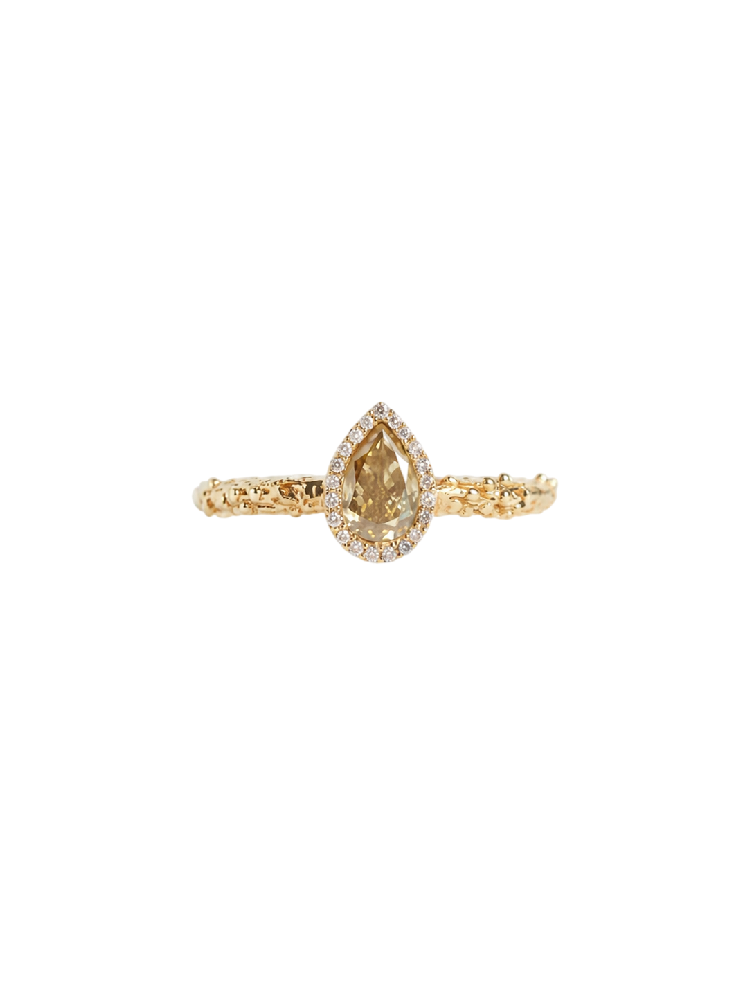Yellow Pear Cut Diamond Engagement Ring